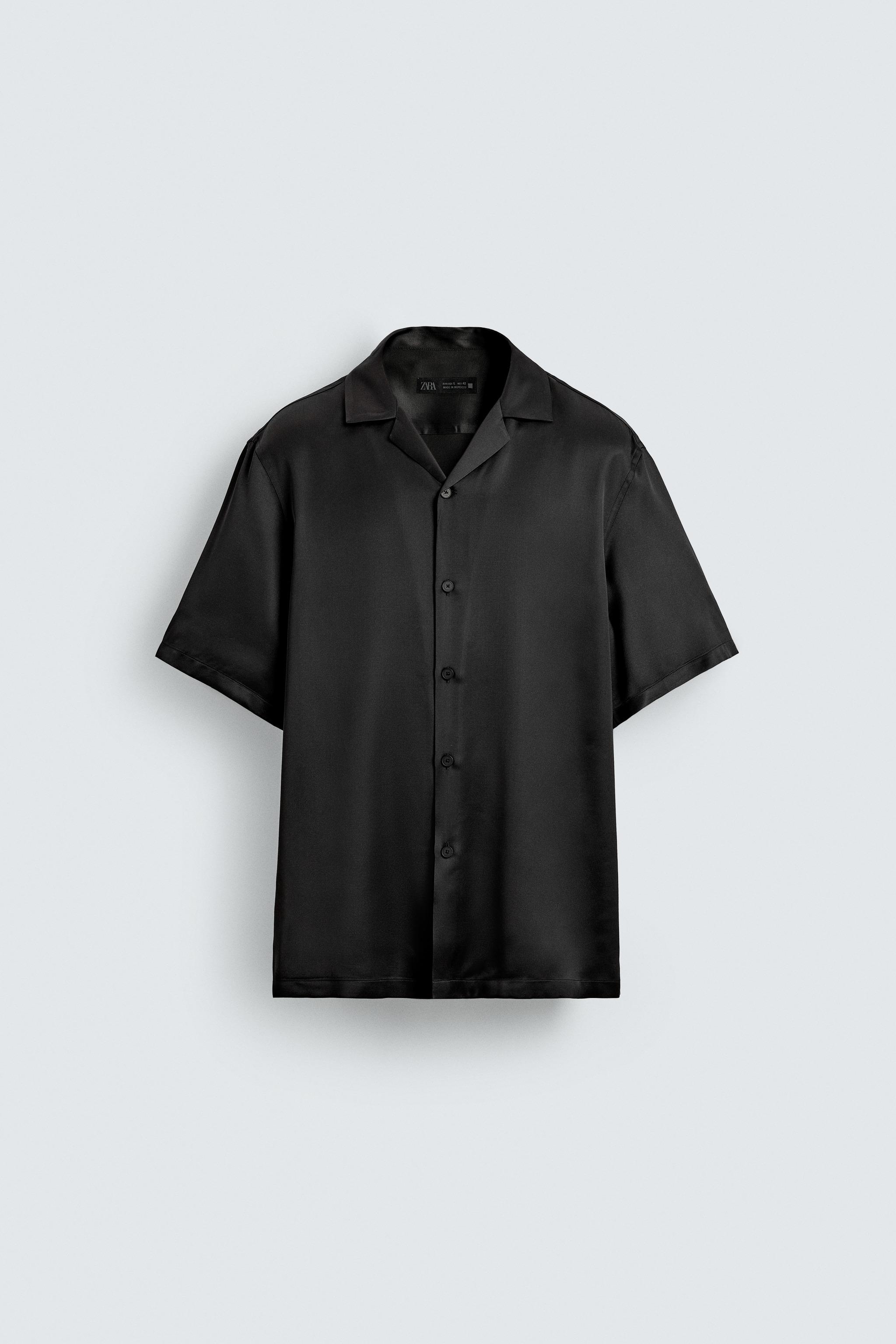 REGULAR FIT SATIN EFFECT SHIRT